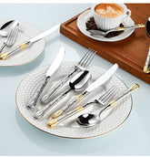 Gold Wheat Motif Luxury Cutlery Set | Yedwo Design